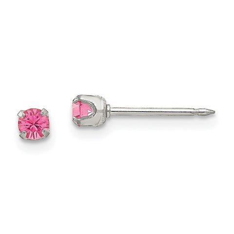Inverness Stainless Steel 3mm Rose Crystal Earrings-WBC-177E