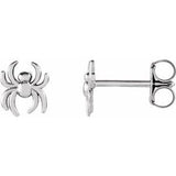 14K White 6.3x5.6 mm Spider Earrings-28599:101:P-ST-WBC