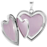 Sterling Silver 25.2x23.7 mm Heart Locket with Cross-R45249:101:P-ST-WBC
