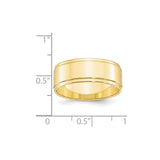 10KY 8mm Flat with Step Edge Band Size 4-1FLE080-4-WBC