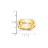 10KY 6mm LTW Half Round Band Size 4-1HRL060-4-WBC