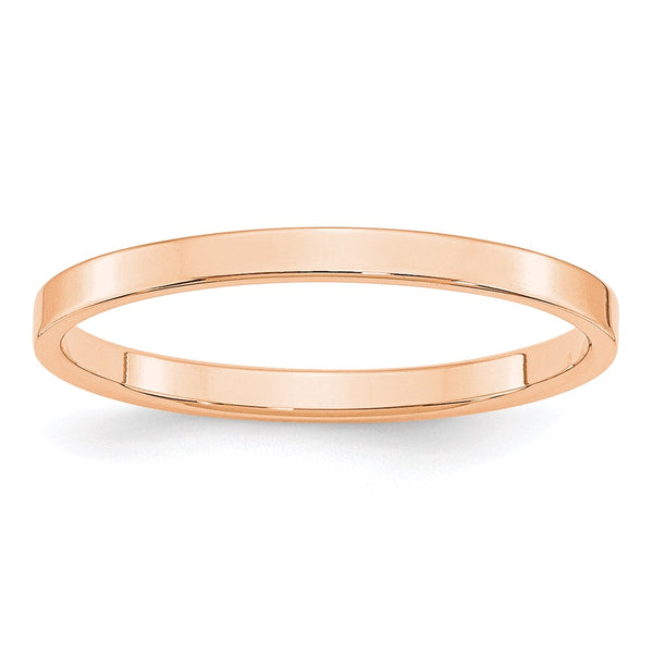 10k Rose Gold 2mm LTW Flat Band Size 4-1RFLL020-4-WBC