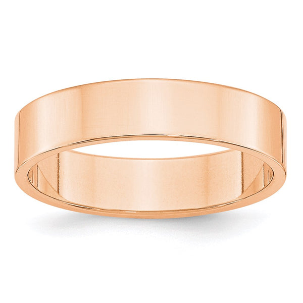 10k Rose Gold 5mm LTW Flat Band Size 4-1RFLL050-4-WBC