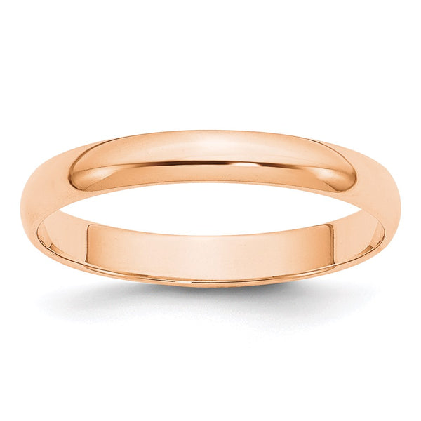 10k Rose Gold 3mm LTW Half Round Band Size 4-1RHRL030-4-WBC