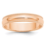 10k Rose Gold 5mm Milgrain Half Round Band Size 4-1RM050-4-WBC