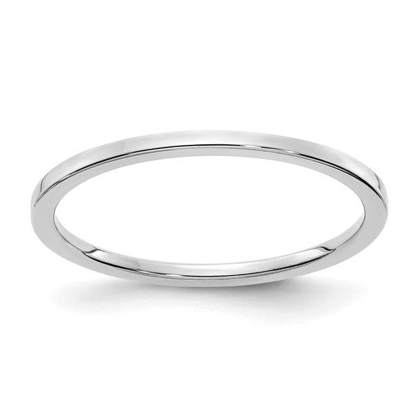 10K White Gold 1.2mm Flat Stackable Band-1STK16-120W-4-WBC