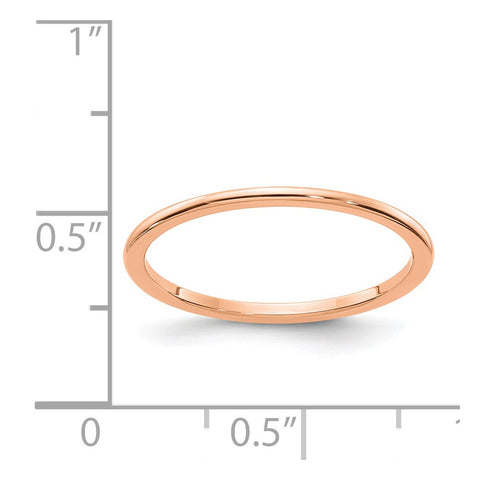 10K Rose Gold 1.2mm Half Round Stackable Band-1STK17-120R-4.5-WBC