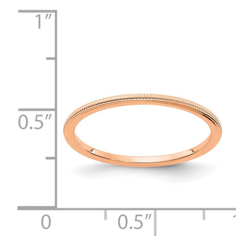 10K Rose Gold 1.2mm Milgrain Stackable Band-1STK19-120R-4.5-WBC