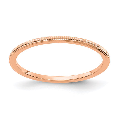 10K Rose Gold 1.2mm Milgrain Stackable Band-1STK19-120R-4.5-WBC