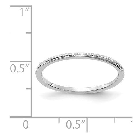 10K White Gold 1.2mm Milgrain Stackable Band-1STK19-120W-4-WBC