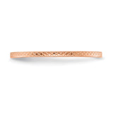 10K Rose Gold 1.2mm Criss-Cross Pattern stackable Band-1STK20-120R-4.5-WBC