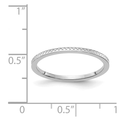 10K White Gold 1.2mm Criss-Cross Pattern Stackable Band-1STK20-120W-4-WBC