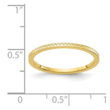 10K Gold 1.2mm Criss-Cross Pattern Stackable Band-1STK20-120Y-4-WBC