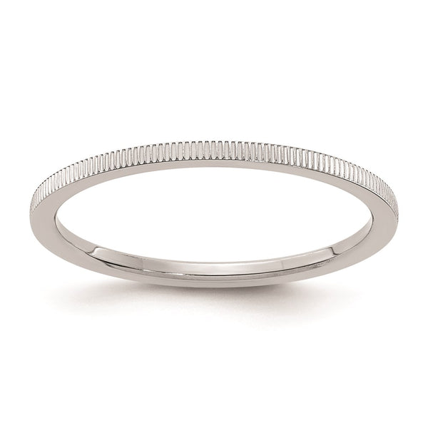 10K White Gold 1.2mm Line Pattern Stackable Band-1STK21-120W-4-WBC