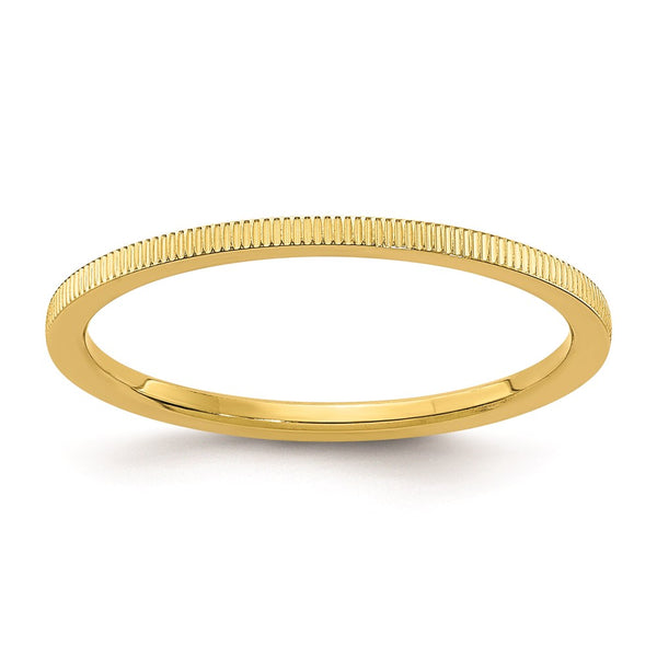 10K Gold 1.2mm Lind Pattern Stackable Band-1STK21-120Y-4-WBC