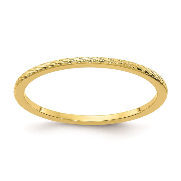 10K Gold 1.2mm Twisted Wire Pattern Stackable Band-1STK22-120Y-4-WBC