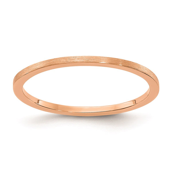 10K Rose Gold 1.2mm Flat Satin Stackable Band-1STK23-120R-4.5-WBC