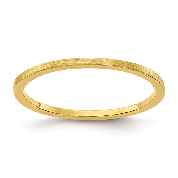 10K Gold 1.2mm Flat Satin Stackable Band-1STK23-120Y-4-WBC