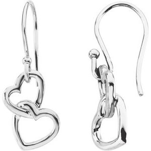 14K White 16.5x9.5 mm Interlocking Heart Earrings-83005:304259:P-ST-WBC