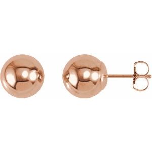 14K Rose 8 mm Ball Earrings-20865:1023:P-ST-WBC