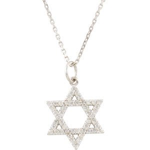 Platinum 1/5 CTW Diamond Star of David Necklace -R45253D:103:P-ST-WBC