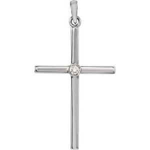 Platinum .03 CTW Diamond Cross 30.6x16.6 mm Pendant   -R42325:112:P-ST-WBC