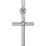 Platinum 19.2x9 mm .01 CT Diamond Cross Pendant-R42326:104:P-ST-WBC