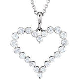 14K Rose 1 CTW Diamond Heart Pendant  -64960:602:P-ST-WBC