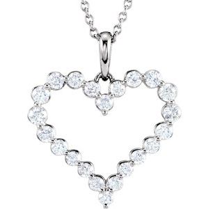 14K Rose 1 CTW Diamond Heart Pendant  -64960:602:P-ST-WBC