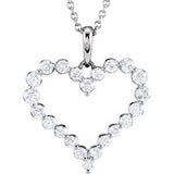 14K Rose 1 CTW Diamond Heart 18" Necklace -64960:60002:P-ST-WBC