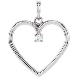 Sterling Silver .04 CTW Diamond Heart Pendant-85895:6005:P-ST-WBC