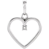 Sterling Silver 1.7 mm Heart Pendant Mounting-85895:1022:P-ST-WBC