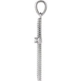 Platinum .03 CTW Diamond 31.95x16.3 mm Rope Design Cross Pendant -R42329:6007:P-ST-WBC