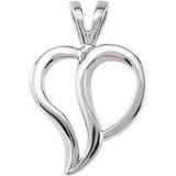 14K White 18.5x12 mm Heart Pendant-8250:12252:P-ST-WBC