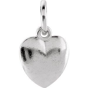 Sterling Silver 10.85x8.9 mm Puffed Heart Charm-85466:1003:P-ST-WBC