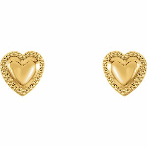 14K Yellow Heart Earrings-19115:12432900:P-ST-WBC