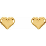 14K Yellow Puffed Heart Earrings  -192027:10000:P-ST-WBC