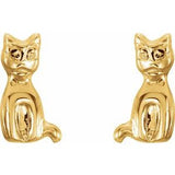 14K Yellow Cat Earrings-19123:12433800:P-ST-WBC