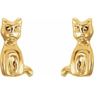 14K Yellow Cat Earrings-19123:12433800:P-ST-WBC