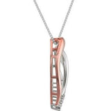14K Rose Gold-Plated Sterling Silver .02 CTW Diamond Heart 18" Necklace -650193:100:P-ST-WBC