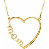 14K Yellow "Mom" Heart 17" Necklace-86206:6001:P-ST-WBC