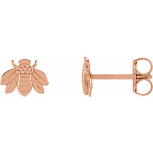 14K Rose Bumblebee Earrings-28608:1003:P-ST-WBC