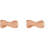 14K Rose 6.5x3.1 mm Bow Earrings-28612:103:P-ST-WBC