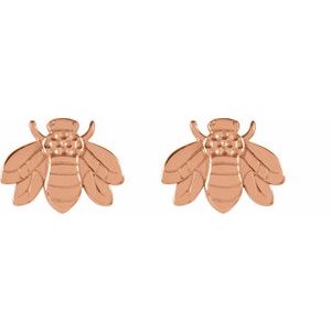 14K Rose Bumblebee Earrings-28608:1003:P-ST-WBC