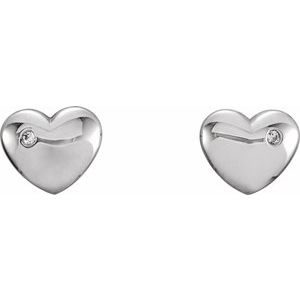 Sterling Silver .02 CTW Diamond Heart Earrings-86192:6008:P-ST-WBC