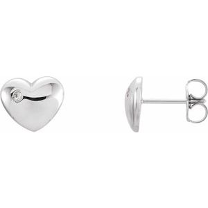 14K Rose .02 CTW Diamond Heart Earrings-86192:6007:P-ST-WBC