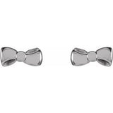 14K White 6.5x3.1 mm Bow Earrings-28612:101:P-ST-WBC