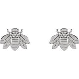 14K White Bumblebee Earrings-28608:1001:P-ST-WBC