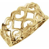 14K Yellow 10.2 mm Heart Pattern Band-5180:6339:P-ST-WBC