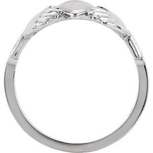 Platinum 12x14 mm Ladies Claddagh Ring-10584:183080:P-ST-WBC